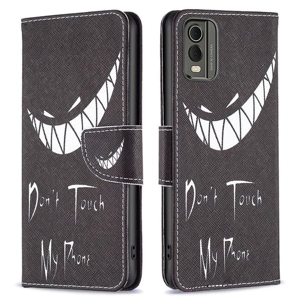 Wonderland Nokia C32 Flip Etui - Don't Touch My Phone Black