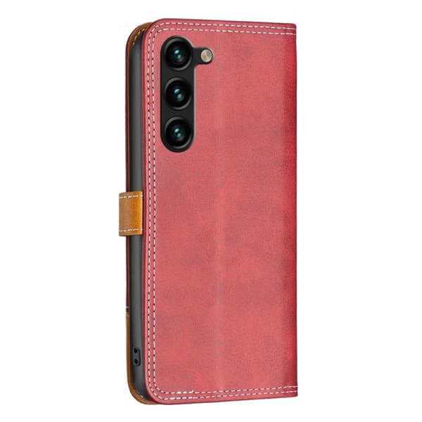 BINFEN tofarget læretui for Samsung Galaxy S23 Plus - Rød Red