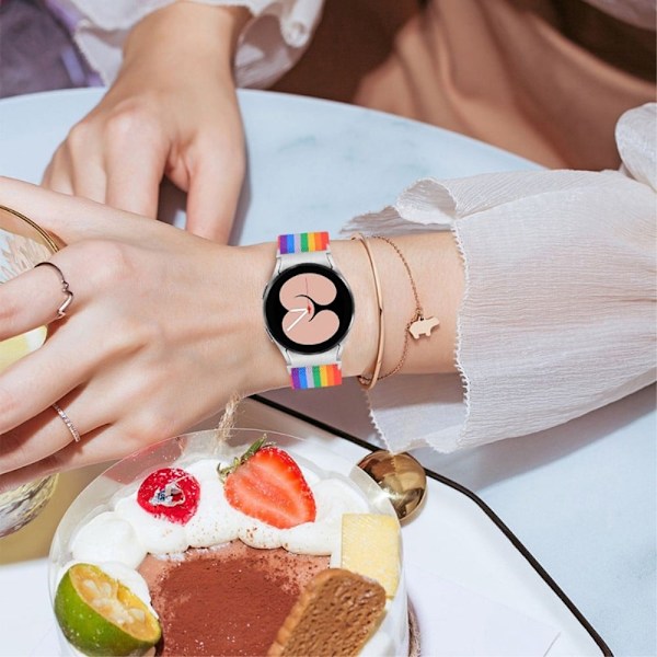Elastiskt klockarmband med coolt mönster för Samsung Galaxy Watch 4 - Regnbåge multifärg