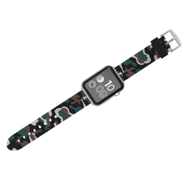 Apple Watch Serie 4 44mm kamuflage silikoneurrem - grå Silver grey