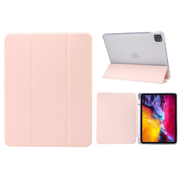iPad Pro 11 tum (2020) / (2018) coolt trefaldigt läderfodral - Ljusrosa Rosa