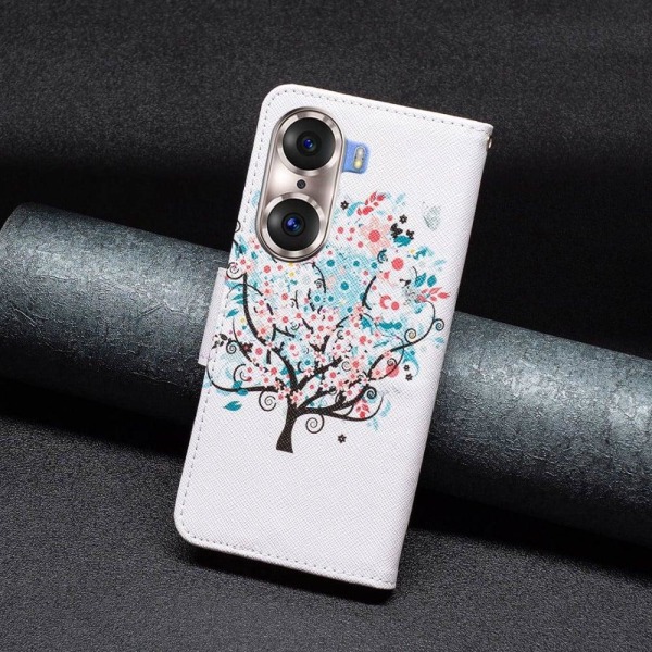 Wonderland Honor 60 Pro flip kuoret - Kukka Puu Multicolor