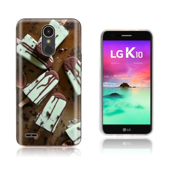 LG K10 2017 softlyfit præget TPU-etui - Chokolade Ispinde Brown
