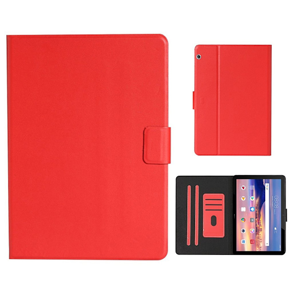 Huawei MediaPad T5 light simple læderetui - Rød Red