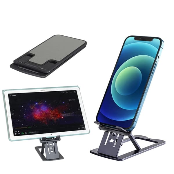 Universal telefonhållare i aluminium för skrivbord - Grå Silvergrå