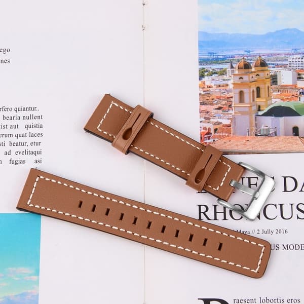 Amazfit GTS / GTR 42mm urrem i okselæder - Brun Brown