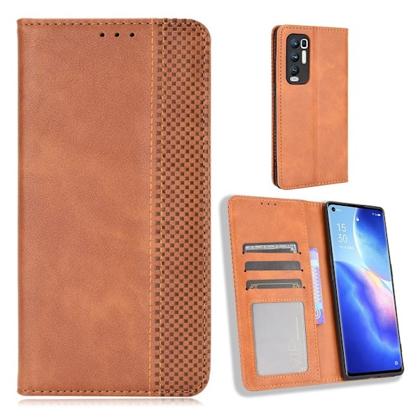 Bofink Vintage läder Oppo Find X3 Neo / Oppo Reno5 Pro Plus 5G fodral - Brun Brun