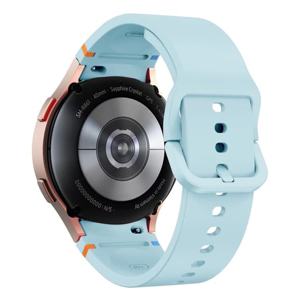 Samsung Galaxy Watch 20mm Stitching Line Decor Watch Band Replacement Silicone Strap - Baby Blue Blue