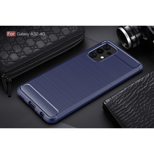 Carbon Flex Samsung Galaxy A32 cover - Blå Blue