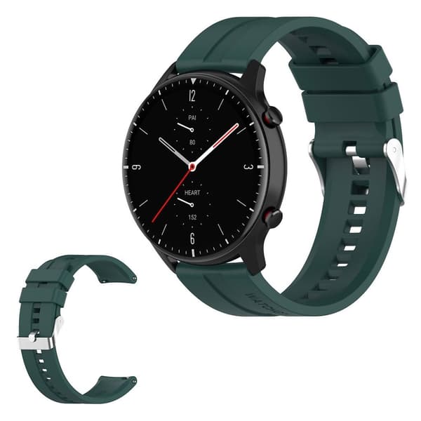 22 mm silikoneurrem til Amazfit-enheder - Mørkegrøn Green