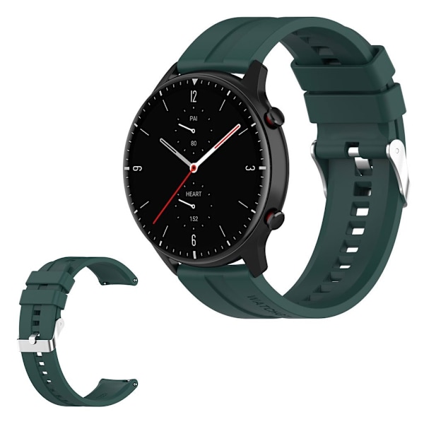 22mm silicone watchband for Amazfit devices - Dark Green Grön