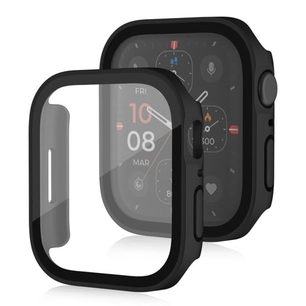 Apple Watch Series 8 (45 mm) matteret cover med hærdet glas - Sort Black