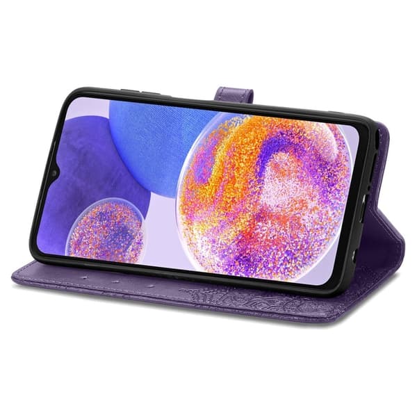 Mandala Samsung Galaxy A23 etui i lær - Lilla Purple