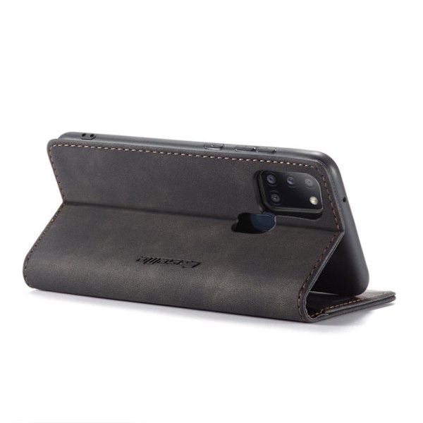 CaseMe Samsung Galaxy A21s vintage-kotelo - Musta Black
