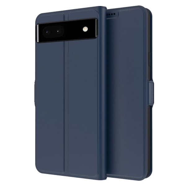 Glatt og tynt premium PU-skinnetui for Google Pixel 6a - Blå Blue