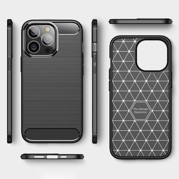 Carbon Flex iPhone 14 Pro Max deksel - Svart Black