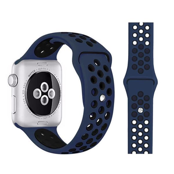 Apple Watch Series 5 / 4 44mm dobbeltfarvet urrem - Blå / Sort Black
