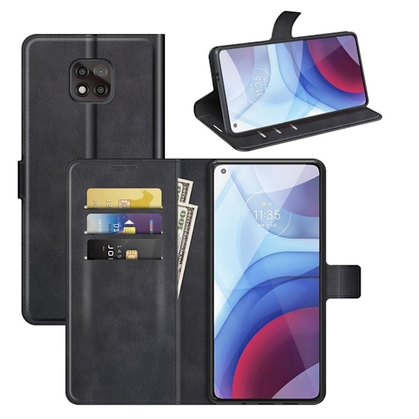 Wallet-style Læder Etui til Motorola Moto G Power (2021) - Sort Black