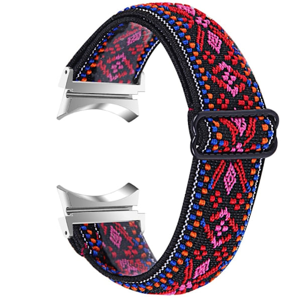 Elastiskt klockarmband med coolt mönster för Samsung Galaxy Watch 4 - Röd Tribal Blommönster multifärg