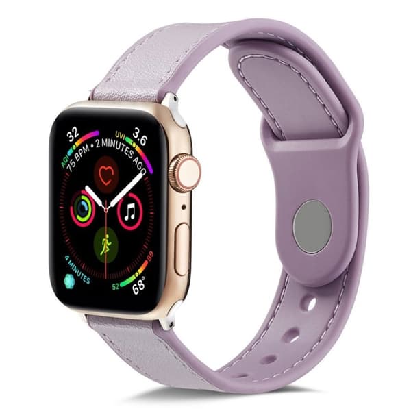 Apple Watch serie 4 44mm ægte læderurrem - lilla Purple