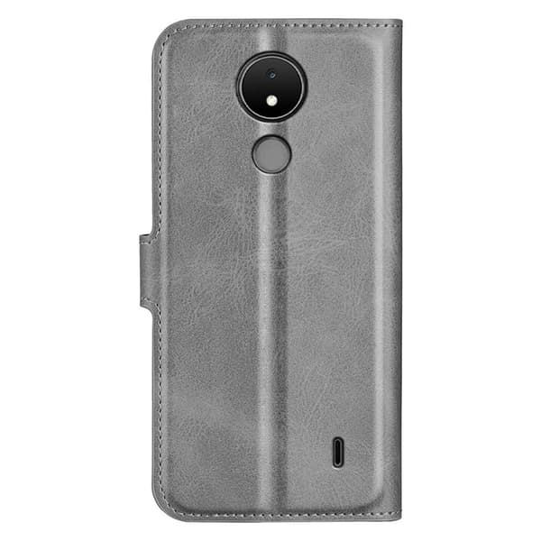 Læretui med Lommebok til Nokia C21 - Grå Silver grey