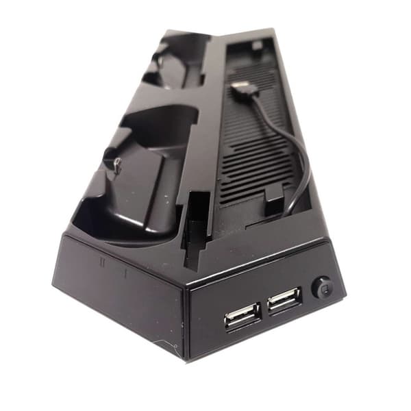 Sony PlayStation 4 Slim - PS4 ultra thin vertical stand USB charging port Svart
