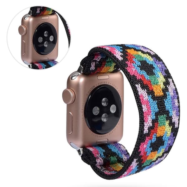 Apple Watch Series 5 / 4 40 mm nylon-urrem - Farverig Rombe Multicolor