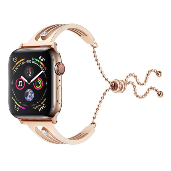 Apple Watch Series 4 44mm kestävä metallinen ranneke - Ruusukulta Pink