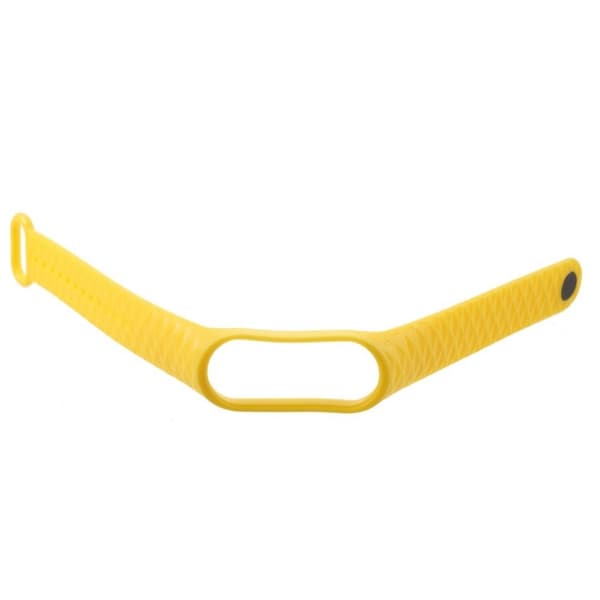 Xiaomi Mi Band 3 klockarmband romb textur sport silikon - Gul Gul