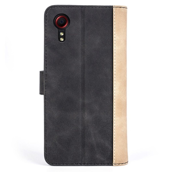 To-farvet Samsung Galaxy Xcover 5 læderetui - Sort Black