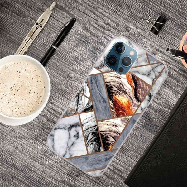 Marmormotiv iPhone 14 Pro Max skal - Fragment Av Marmorplattor multifärg