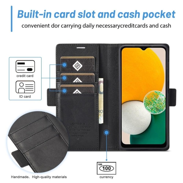 LC.IMEEKE Samsung Galaxy A14 Läppäkotelo - Musta Black