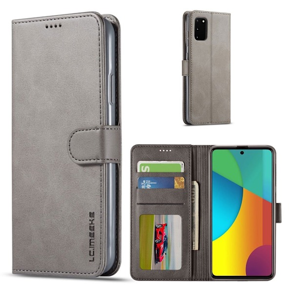 LC.Imeeke läder Samsung Galaxy S10 Lite fodral - Silver/Grå Silvergrå