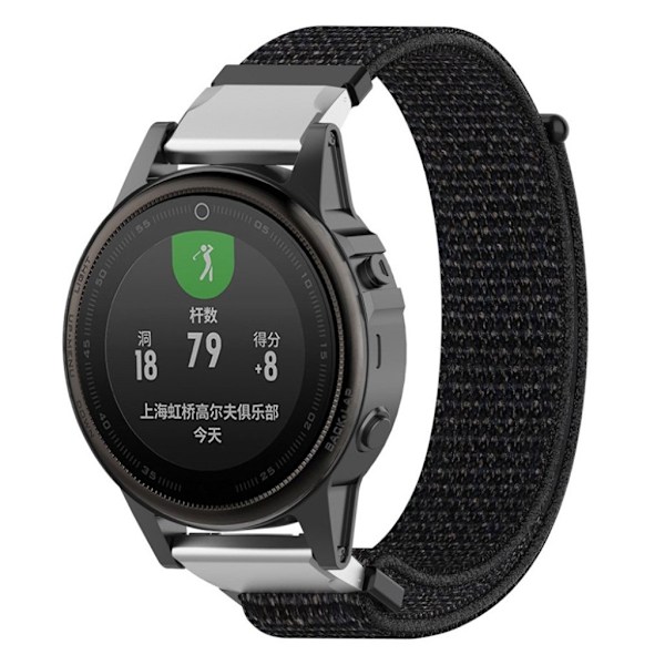 Garmin Fenix 5S velcro nylon - sort Black