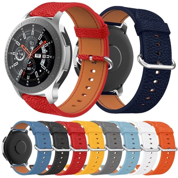 Samsung Gear S3 Classic / S3 Frontier / Galaxy Watch 46mm ægte læder Urrem - Sort Black