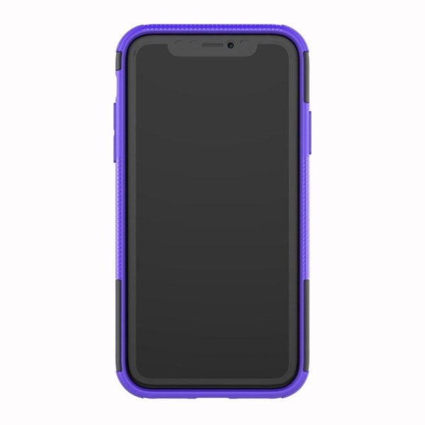 IPhone 9 mobilskal plast silikon utfällbart däckdesign - Lila Lila