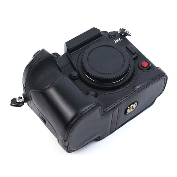 Panasonic Lumix GH6 läderöverdrag för halva kroppen - Svart Svart
