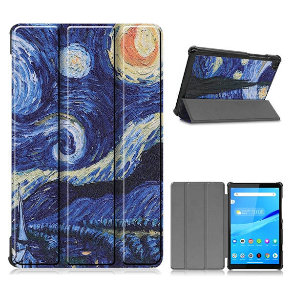 Lenovo Tab M8 tri-fold mønster læder flip case - Stjernehimmel Multicolor
