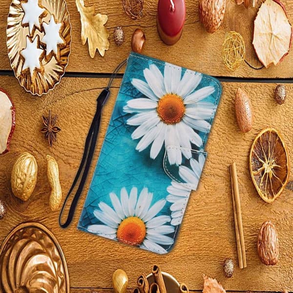 Wonderland Samsung Galaxy A55 flip kuoret - Krysanteemi Blue