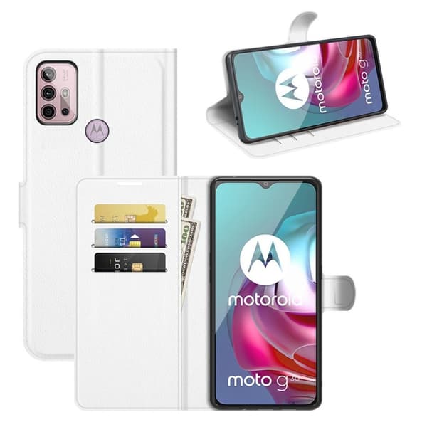 Classic Motorola Moto G30 / G10 Flippetui - Hvit White