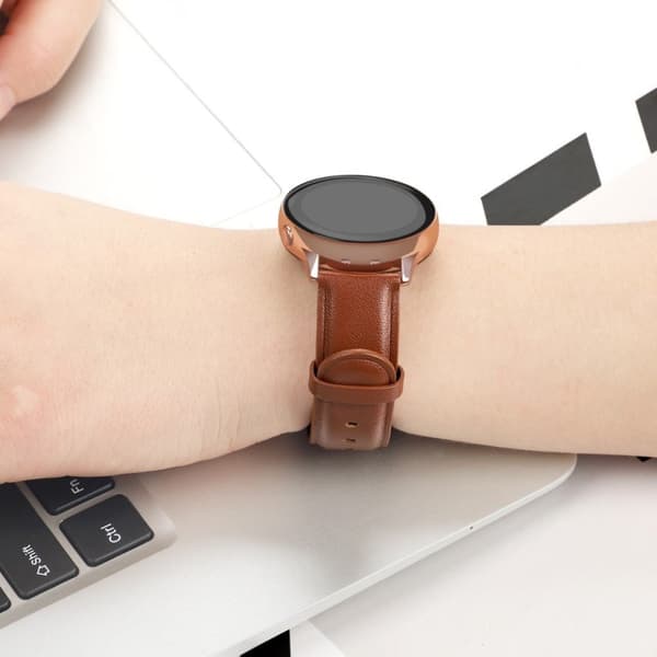 Samsung Galaxy Watch Active 2 - 44mm klockarmband i äkta läder - Brun Brun