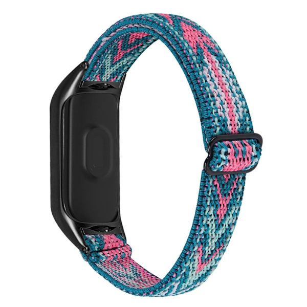 Xiaomi Mi Smart Band 6 / 5 elastisk nylon-urrem - Grøn / Grøn Multicolor