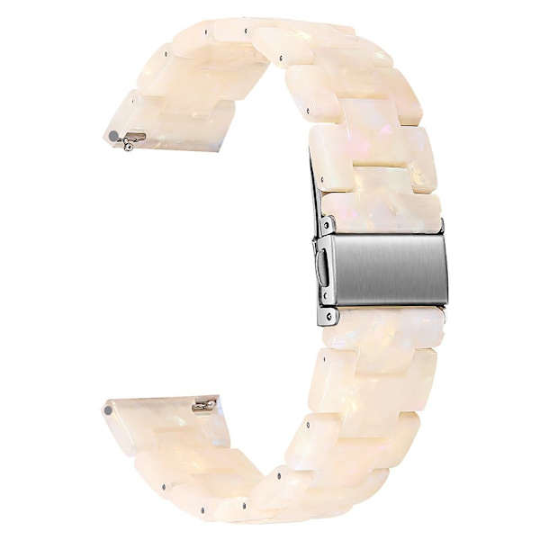 Resin Band Popglory Smart Watch Replacement Strap - Fluorescens Hvid White