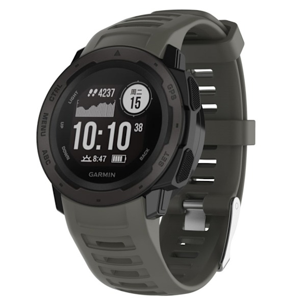 Garmin Instinct silikoninen kellonauha - Harmaa Silver grey