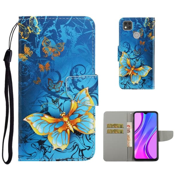 Wonderland Xiaomi Redmi 9C Flippetui - Sommerfugler Blue