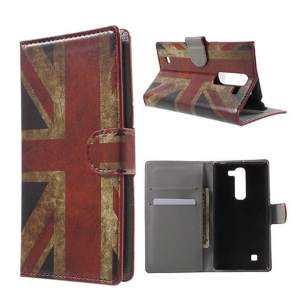 Moberg LG G4c Nahkakotelo Korttitaskuilla - Vanhanaikainen Britannian Lippu Multicolor