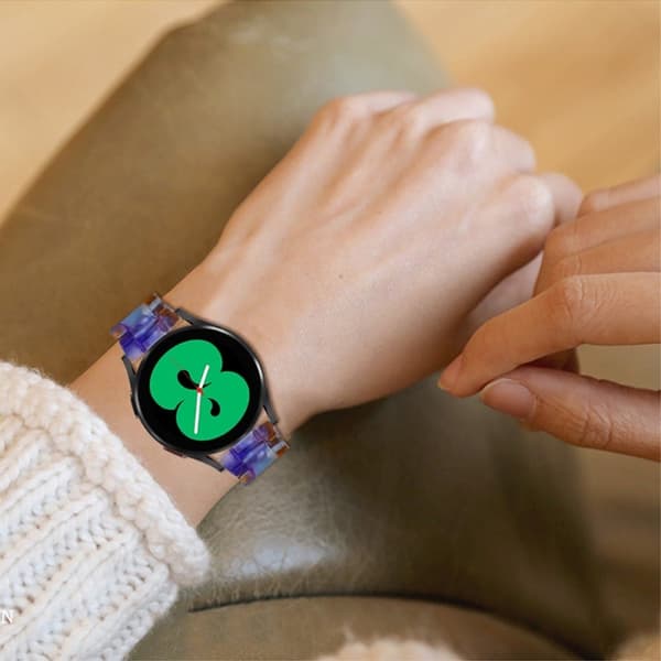 20 mm glat resin urrem til Amazfit-ur - Mørkeblå / Gul Multicolor