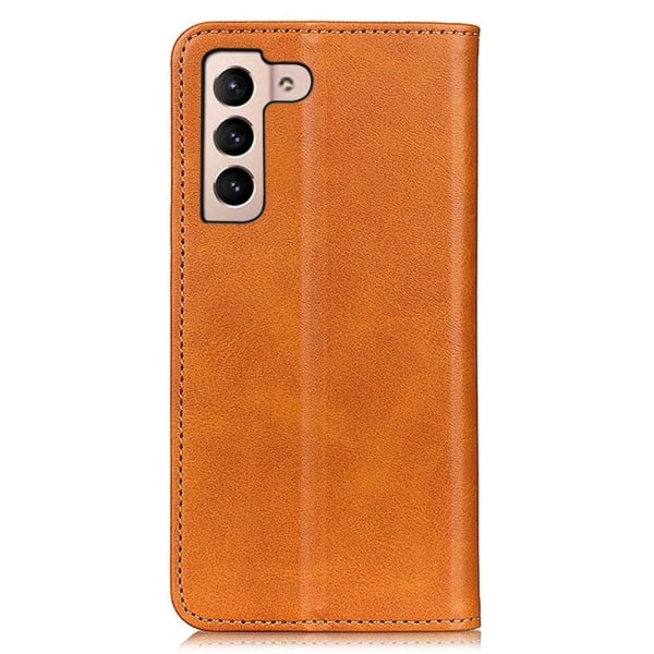 Lompakko-style Aitoa Nahkaa Läppäkotelo For Samsung Galaxy S23 - Ruskea Brown