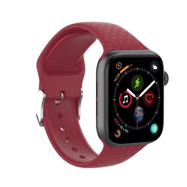 Apple Watch Series 5 40mm 3D strassi silikoninen kellonauha - Ruusunpunainen Red