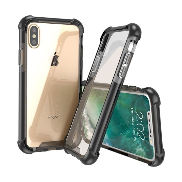 iPhone X Genomskinligt skal med färgad kant - Svart Svart